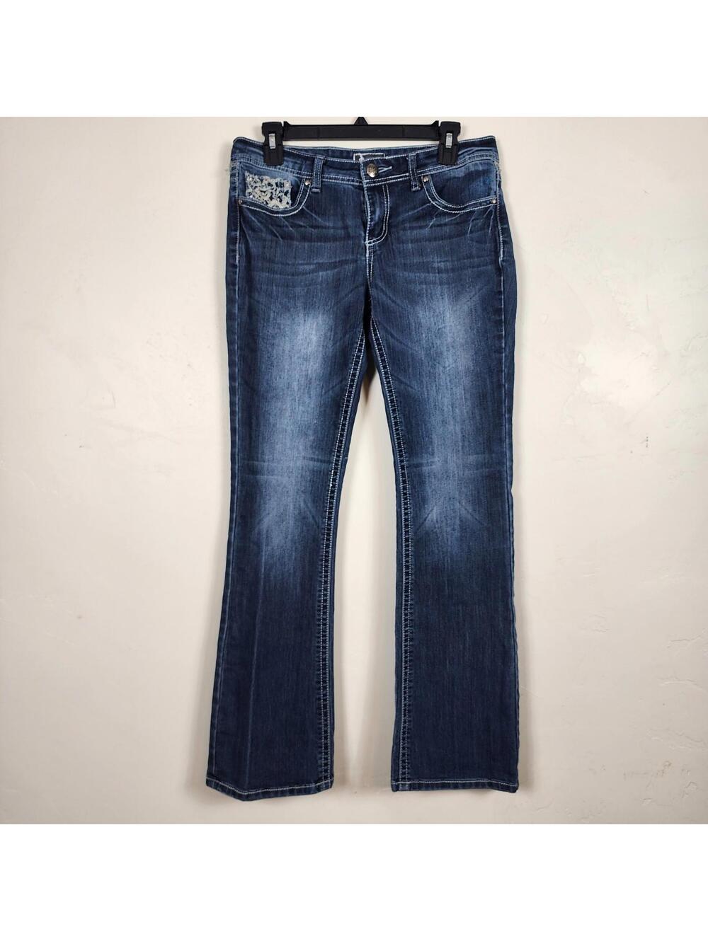 Soundgirl Women's Size 11 Flare Bootcut Jeans Rhinestone Retro Y2K Denim